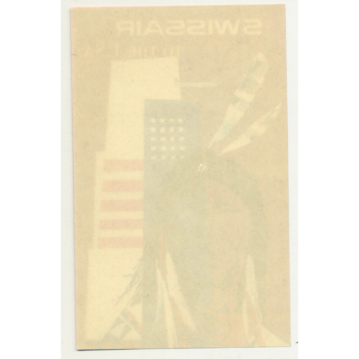 Swissair To The USA (Vintage Airline Luggae Label ~ 1950s) INDIAN