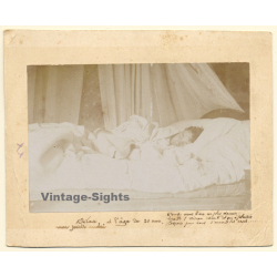 Post Mortem: 20 Year Old Man On His Deathbed (Vintage Albumen Print ~1910s/1920s)