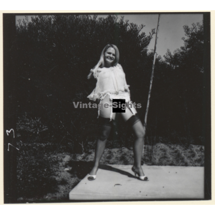 Erotic Study: Pretty Blonde Nude At Swimming Pool *2 (Vintage Contact Sheet 1970s/1980s)