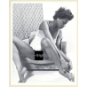Erotic Study: Tall Dark-Skinned Nude Puts On Shoe (Vintage Photo KORENJAK 1970s/1980s)