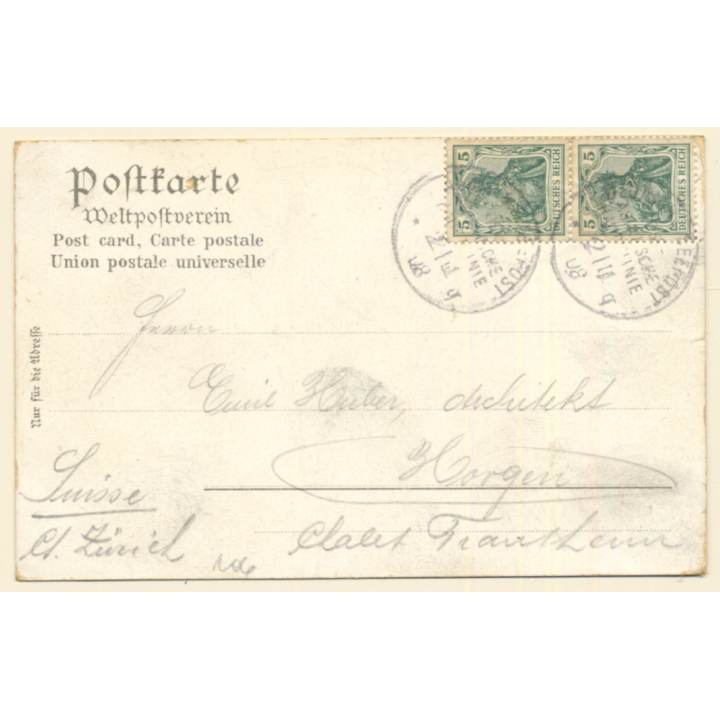 Passagierschiff Norddeutscher Lloyd, Bremen / Steamer (Vintage PC 1908)