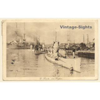 Deutsche U-Boote U6, U7 & U8 Im Hafen (Vintage PC 1920)