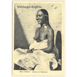 Sudan: Topless Omdurman Woman - Tribal / Risqué - Ethnic Nude (Vintage PC ~1920s/1930s)