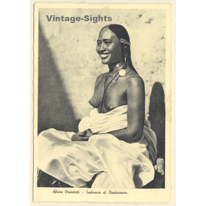 Sudan: Topless Omdurman Woman - Tribal / Risqué - Ethnic Nude (Vintage PC ~1920s/1930s)