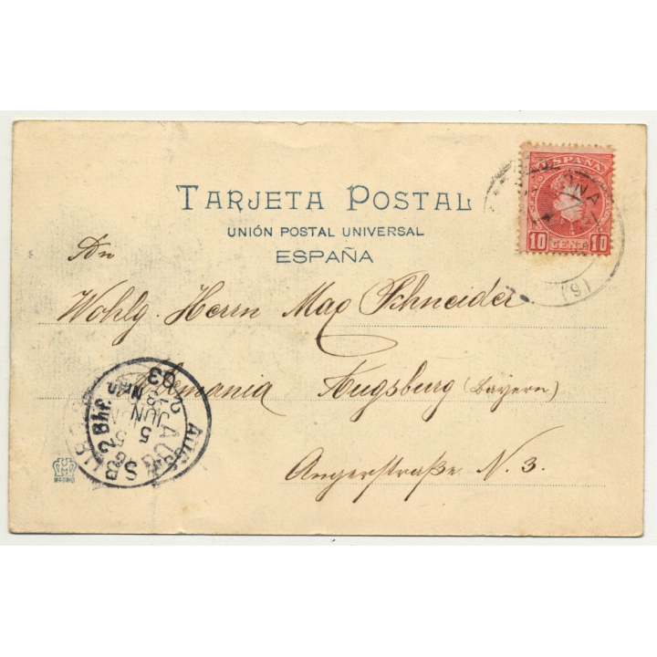 Barcelona / Spain: Plaza Cataluña (Vintage Postcard: Hauser Y Menet.)