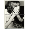 Smoking Nude Woman Sits on Bed / Small Breast (Vintage Photo DDR 1970s/1980s)
