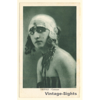 Tripoli / Libya: Beautiful Native Woman With Great Headdress/ Ethnic (Vintage PC ~1920s/1930s)