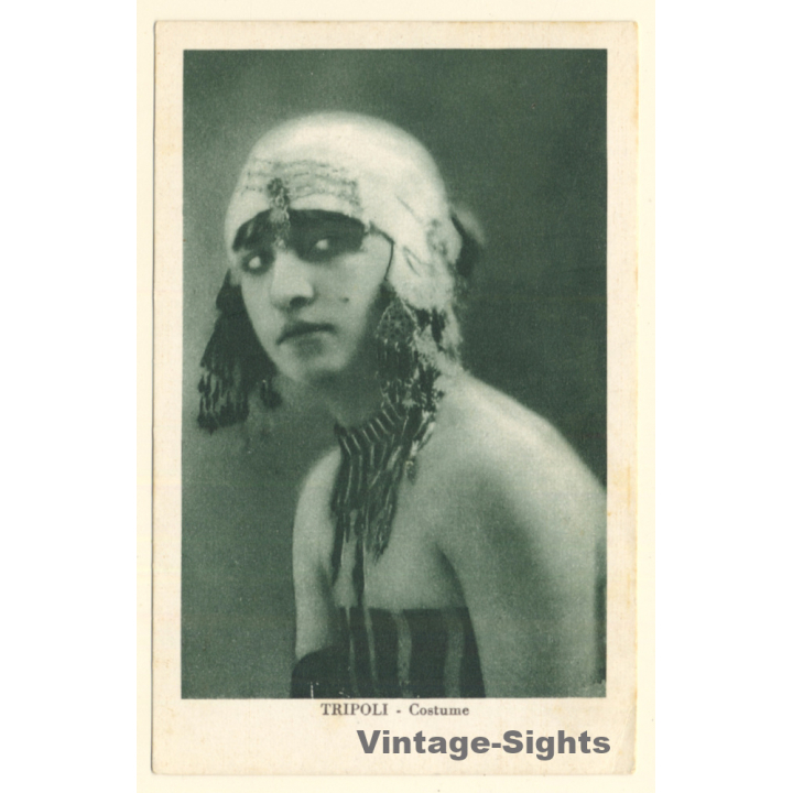 Tripoli / Libya: Beautiful Native Woman With Great Headdress/ Ethnic (Vintage PC ~1920s/1930s)