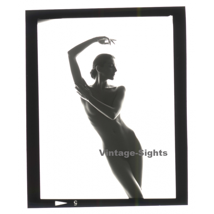 Erotic Photo Art: Beautiful Slim Nude Woman*3  (Vintage B/W Diapositive WOLFGANG KLEIN 1980s)