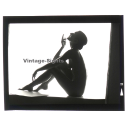 Erotic Photo Art: Beautiful Slim Nude Woman*4  (Vintage B/W Diapositive WOLFGANG KLEIN 1980s)