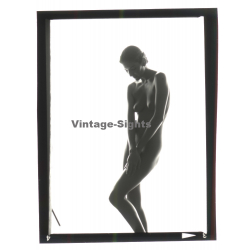 Erotic Photo Art: Beautiful Slim Nude Woman*6  (Vintage B/W Diapositive WOLFGANG KLEIN 1980s)