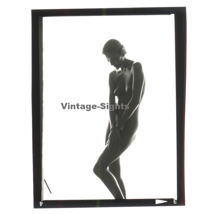 Erotic Photo Art: Beautiful Slim Nude Woman*6  (Vintage B/W Diapositive WOLFGANG KLEIN 1980s)