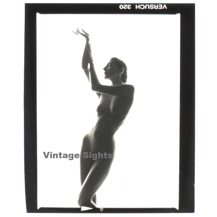 Erotic Photo Art: Beautiful Slim Nude Woman*8 (Vintage B/W Diapositive WOLFGANG KLEIN 1980s)