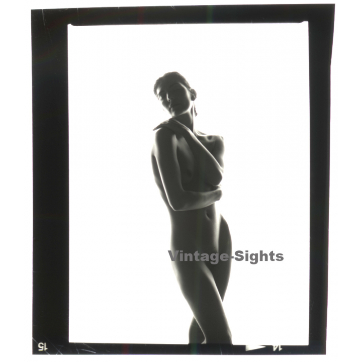 Erotic Photo Art: Beautiful Slim Nude Woman*9 (Vintage B/W Diapositive WOLFGANG KLEIN 1980s)