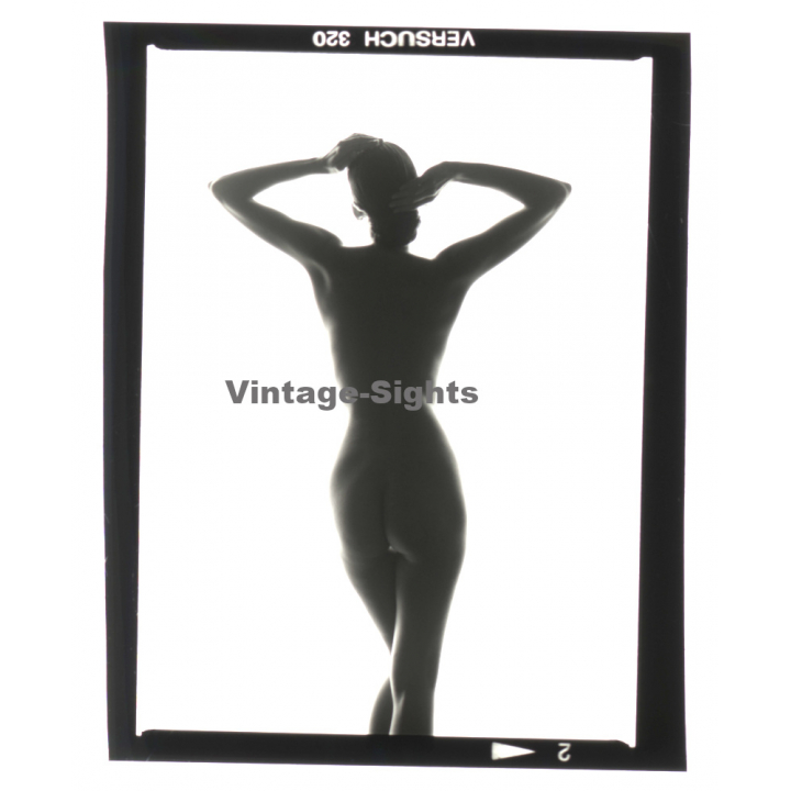 Erotic Photo Art: Beautiful Slim Nude Woman*10 (Vintage B/W Diapositive WOLFGANG KLEIN 1980s)