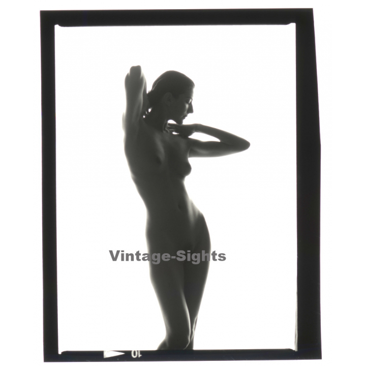 Erotic Photo Art: Beautiful Slim Nude Woman*11 (Vintage B/W Diapositive WOLFGANG KLEIN 1980s)