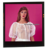 Erotic Study: Pensive Brunette In Transparent White Blouse / Boobs (Vintage Diapositive KORENJAK 1970s/1980s)