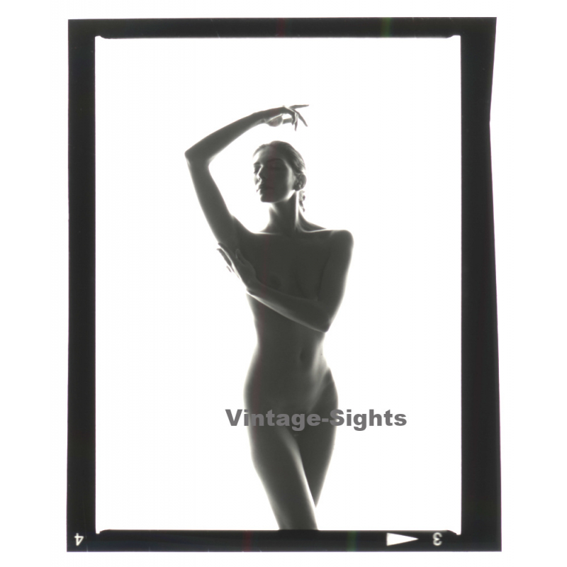 Erotic Photo Art: Beautiful Slim Nude Woman*12 (Vintage B/W Diapositive WOLFGANG KLEIN 1980s)