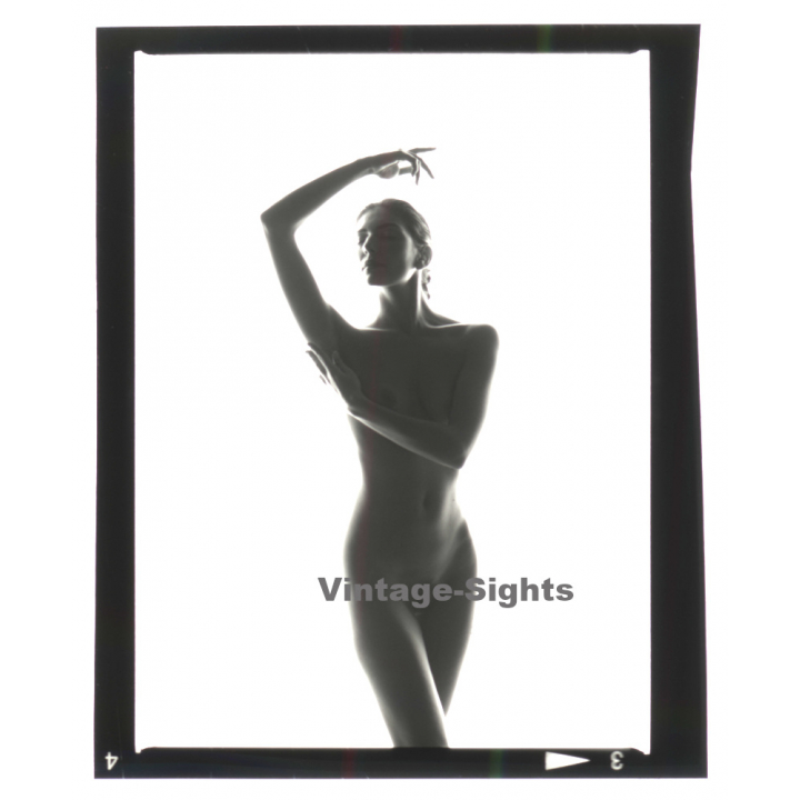 Erotic Photo Art: Beautiful Slim Nude Woman*12 (Vintage B/W Diapositive WOLFGANG KLEIN 1980s)