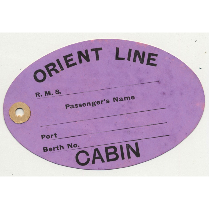 Orient Line R.M.S. / Cabin (Vintage Shipping Line Luggae Tag / Label)