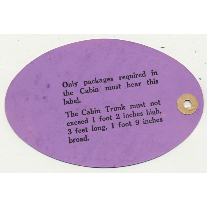 Orient Line R.M.S. / Cabin (Vintage Shipping Line Luggae Tag / Label)