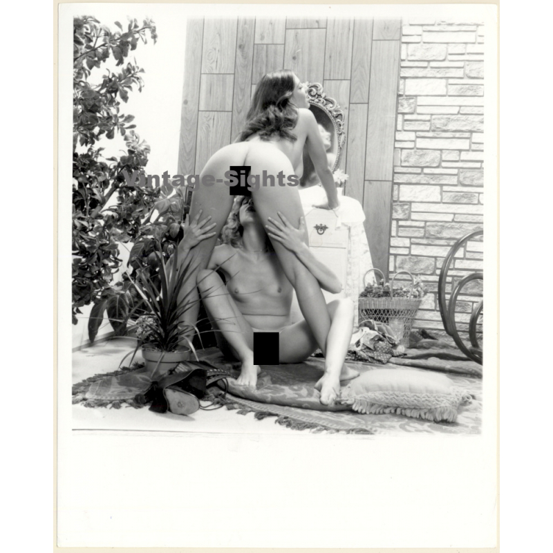 Erotic Study by T.Liori: Blonde Nude Holds On To Girlfriends Legs (Vintage Photo KORENJAK 1970s/1980s)