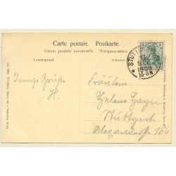 Ensisheim (Bas Rhin): Café Ville De Colmar / Facade (Vintage PC 1908)