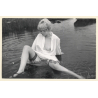 Semi Nude Female Sitting In Lake / Nip Slip (Vintage Photo France ~1970s/1980s)