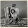 Erotic Couple Study: Dressed Man Grabs Dark-Skinned Womans' Boobs From Behind (Large Vintage Photo KORENJAK 1970s/1980s)