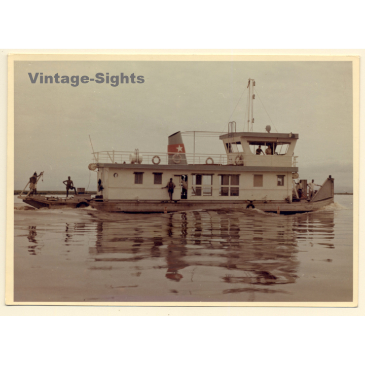 Congo: River Barge & Dinghy / Steamer - Transport (Vintage Photo ~1950s/1960s)