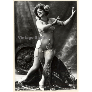 1920s Erotica by Jean Agelou: Semi Nude Burlesque Show Girl*1 / Boudoir (Large Photo Reprint ~24 x 17 CM)