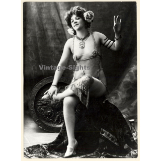 1920s Erotica by Jean Agelou: Semi Nude Burlesque Show Girl*2 / Boudoir (Large Photo Reprint ~24 x 17 CM)