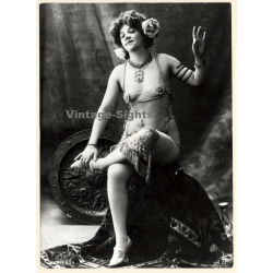 1920s Erotica by Jean Agelou: Semi Nude Burlesque Show Girl*2 / Boudoir (Large Photo Reprint ~24 x 17 CM)