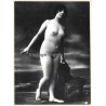 1920s Erotica: Natural Classic Nude Standing / Boudoir (Large Photo Reprint ~24 x 18 CM)
