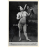 1920s Erotica: Classic Nude With Spear & Shield / Boudoir (Large Photo Reprint ~ 22x15CM)