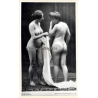1920s Erotica: 2 Belle Epoque Nudes With Cloth / Boudoir (Large Photo Reprint ~ 23x14CM)