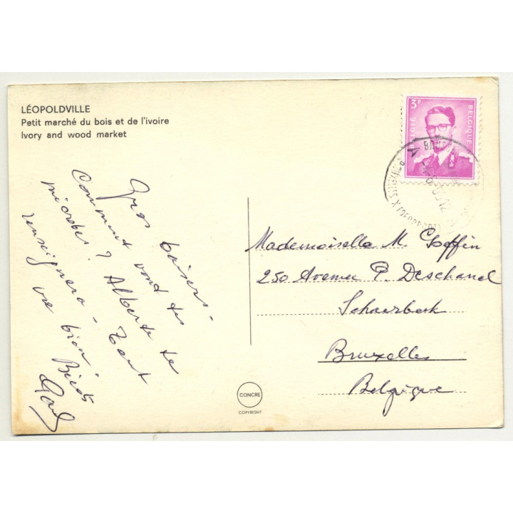 Léopoldville / Congo: Ivory And Wood Market / Pepsi Cola (Vintage Postcard 1965)