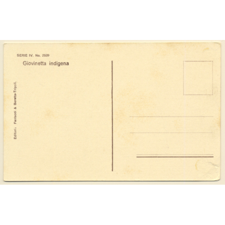 Lehnert & Landrock N°2539: Topless Native Female With Water Jug / Ethnic (Vintage PC 1910s/1920s)