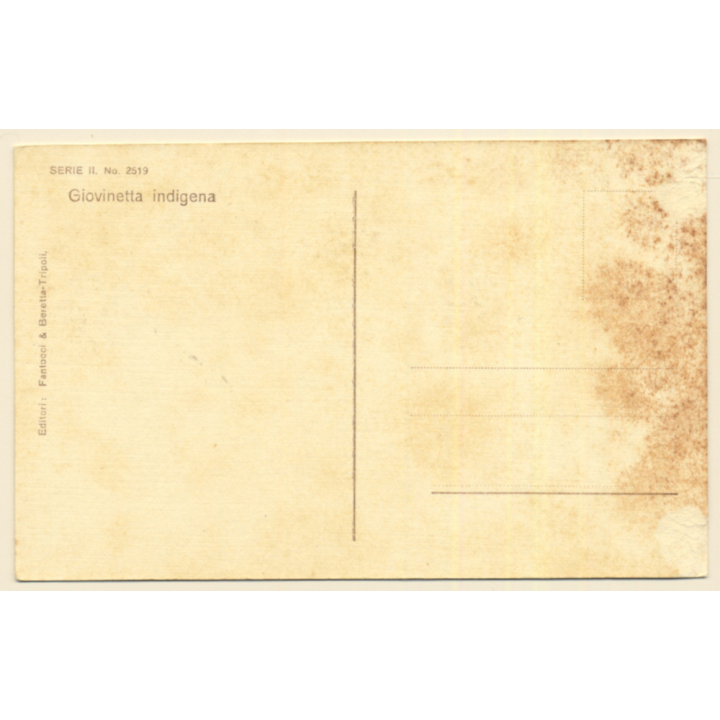 Lehnert & Landrock N°2519: Topless Native Female / Ethnic (Vintage PC 1910s/1920s)