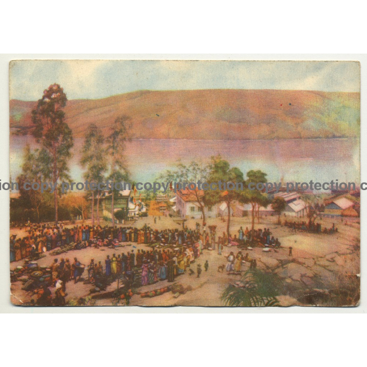 La Marché De Matadi / Congo (Vintage Artist Postcard: P.Mathieu & A.Bastien)
