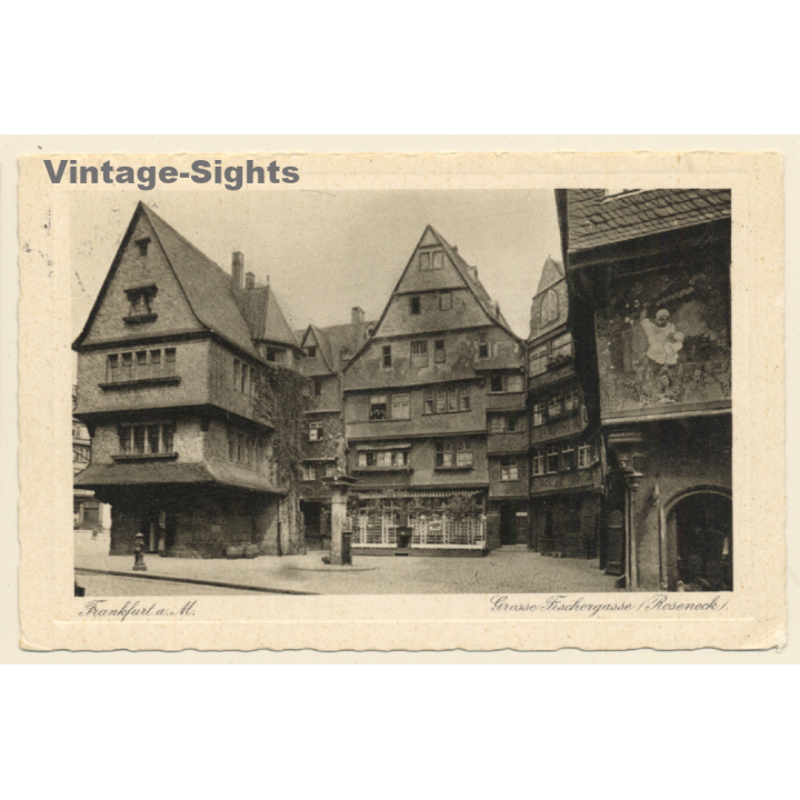 Frankfurt a.M.: Grosse Fischergasse / Roseneck (Vintage PC 1929)