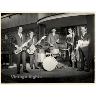 Spain: Unidentified 1960s Band - Quintet / Mallorca? (Vintage Photo 18 x 24 CM )