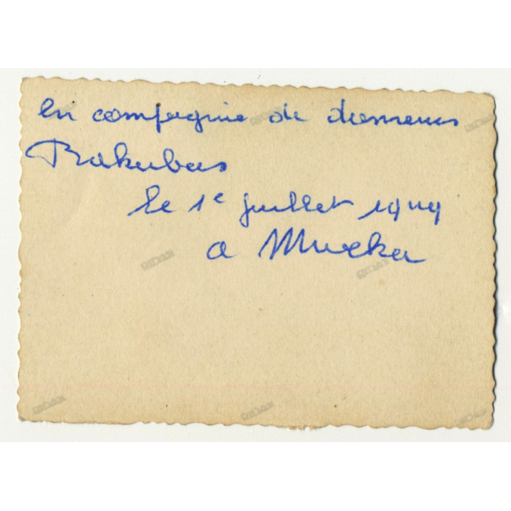 Colonial Master & 2 Bakubas In Ceremonial Dress / Congo (Vintage Photo B/W 1949)