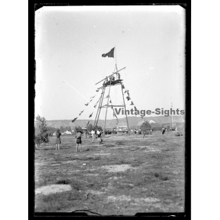 6th World Scout Jamboree 1947 / Moisson: La Tour Du Parachutage (Vintage Glass Plate Negative)