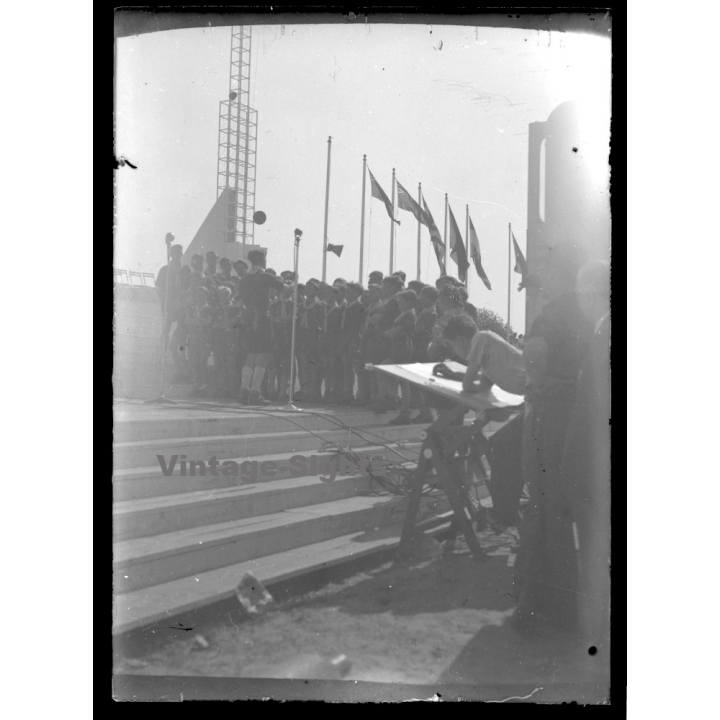 6th World Scout Jamboree 1947 / Moisson: Scout Reunion (Vintage Glass Plate Negative)