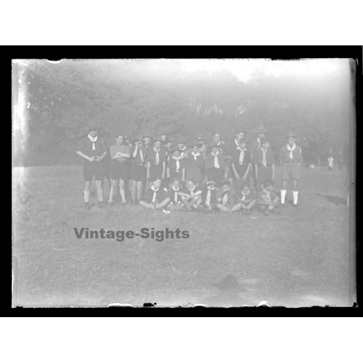 6th World Scout Jamboree 1947 / Moisson: Group Of Scouts*1 (Vintage Glass Plate Negative)