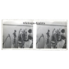 N'Djili - Kimpoko - Léopodville / Congo: Colonial Masters Loading Dugouts / Natives (Vintage Stereo Glass Plate 1934)