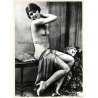 1920s Erotica: Pretty Nude With Bob Sitting / Boudoir (Large Photo Reprint ~ 24x17 CM)