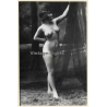 1920s Erotica: Standing Belle Epoque Nude With Headband / Boudoir (Large Photo Reprint ~ 24x16 CM)