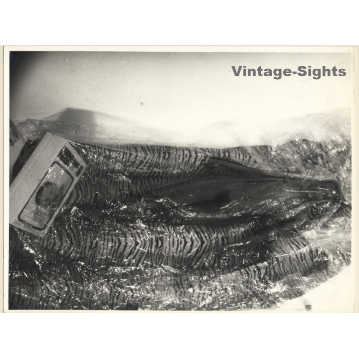 Erotic Study by Pjotr Van Moock: Dark-Skinned Nude Under Plastic Foil (Vintage XL Photo 30 x 40 CM 1980s)